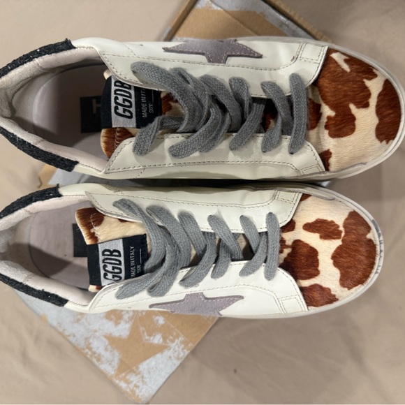 Golden Goose Cow Print Sneakers - White and Brown - Picture 1 of 4